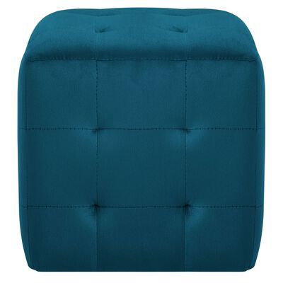 vidaXL خزانات سرير جانبية قطعتان أزرق 30x30x30 سم قماش مخملي