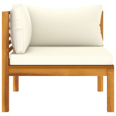 vidaXL 4 Piece Garden Lounge Set with Cream Cushion Solid Acacia Wood