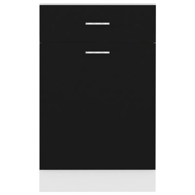 vidaXL خزانة درج سفلية أسود 50×46×81.5 سم خشب حبيبي