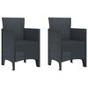 vidaXL كرسي حديقة مع وسادة 2 pcs أنثراسيت 53 &times; 49 &times; 85 سم بولي بروبلين