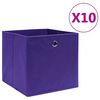 vidaXL صناديق تخزين 10 قطع قماش غير منسوج 28x28x28 سم بنفسجي