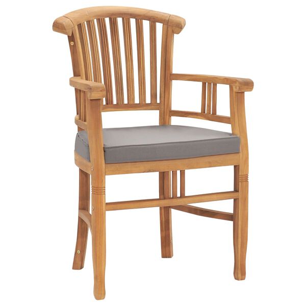 vidaXL طقم سفرة حديقة 7 قطع مع وسادات خشب ساج صلب