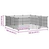 vidaXL قفص فيدا إكس إل للحيوانات الأليفة مكون من 12 لوحة مع باب أسود 35 × 35 سم من الفولاذ