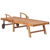 vidaXL كراسي تشمس 2 ق مع طاولة ووسادة خشب ساج صلب