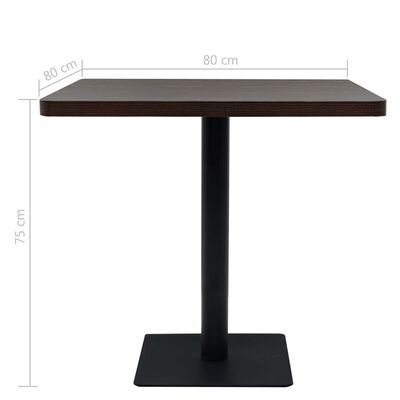 vidaXL طاولة بيسترو خشب MDF وفولاذ 80×80×75 سم رمادي غامق