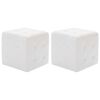 278389 vidaXL بوف 2ق أبيض 30x30x30 سم جلد صناعي (60739)