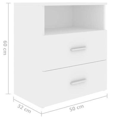vidaXL خزانة سرير أبيض 50×32×60 سم