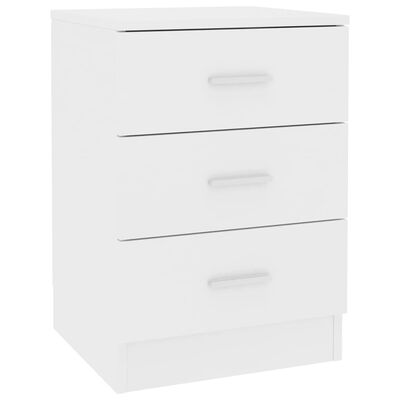 vidaXL 801994 vidaXL Bedside Cabinet White 38x35x56 cm Chipboard (AU/US only)