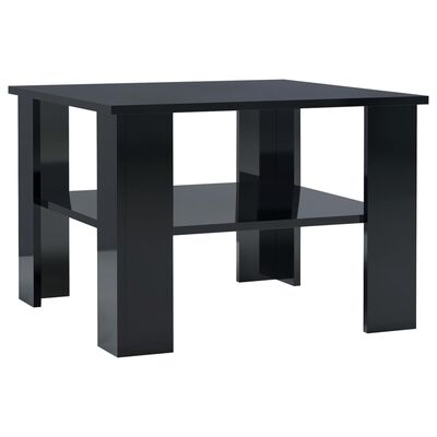 vidaXL 802028 vidaXL Coffee Table High Gloss Black 60x60x42 cm Chipboard (AU/US only)