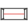 vidaXL إطار طاولة عمل أسود غير لامع وأحمر غير لامع 110x50x79 سم معدن