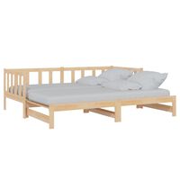 vidaXL سرير نهاري قابل للسحب 2*(200x90) سم خشب صنوبر صلب