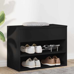vidaXL بنش أحذية أسود 60&times;30&times;45 سم خشب صناعي