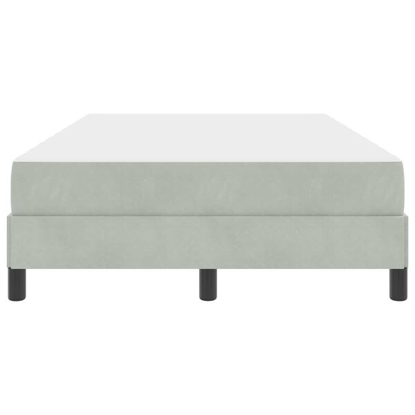 vidaXL سرير زنبركي مع مرتبة رمادي فاتح 120 x 200 cm قماش