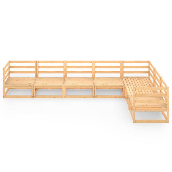 vidaXL عدد 7 قطع طقم جلسة حديقة خشب صنوبر صلب