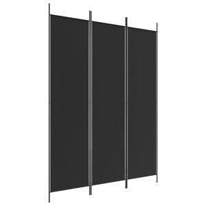 vidaXL مقسم غرفة 3-ألواح أسود 150&times;200 سم قماش