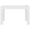 vidaXL طاولة طعام لون أبيض لامع جدًا 120&times;60&times;76 سم خشب صناعي