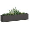 vidaXL وعاء زرع أسود 200x40x40 سم من الفولاذ المدلفن على البارد