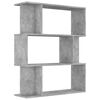 vidaXL خزانة كتب/فاصل غرفة رمادي أسمنتي 80×24×96 سم خشب صناعي