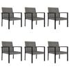 vidaXL عدد 7 قطع طقم سفرة حديقة بولي روطان رمادي