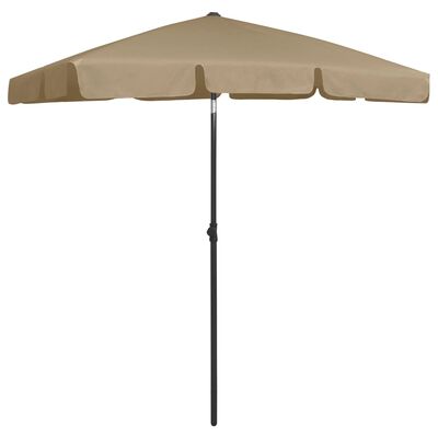 vidaXL مظلة شاطئ رمادي بني 180×120 سم