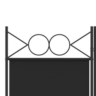 vidaXL مقسم غرفة 4-ألواح أسود 160×200 سم قماش