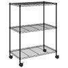 vidaXL 3-Tier Storage Rack with Wheels 60x35x81 cm Black 150 kg - Untranslated