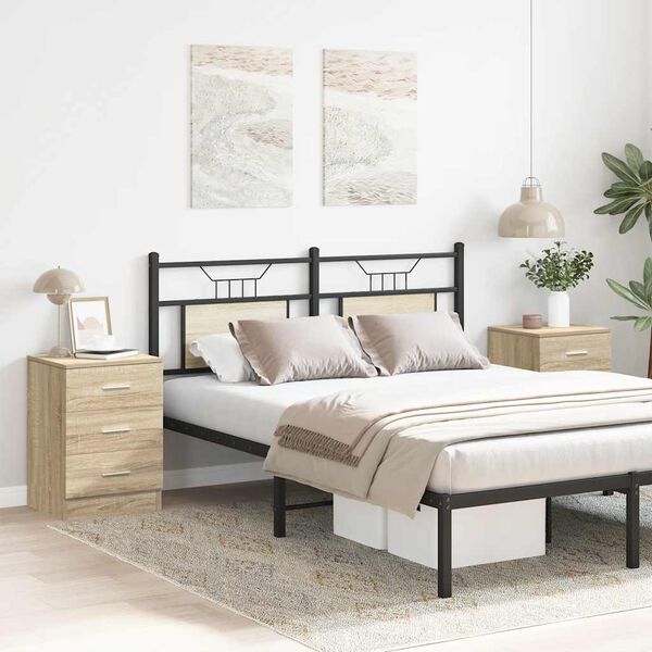 vidaXL خزانات جانب السرير 2 ق سونوما أوك 38×35×56 سم خشب صناعي