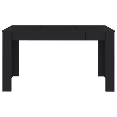 vidaXL طاولة سفرة أسود 140×74.5×76 سم خشب حبيبي