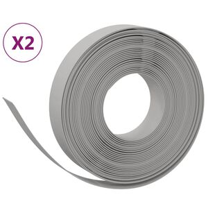 vidaXL سياجات حديقة 2ق لون رمادي 10 م 10 سم بولي إيثيلين
