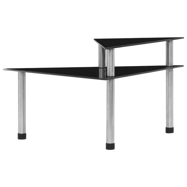 vidaXL رف مطبخ أسود 49.5&times;35&times;26 سم زجاج مقسى