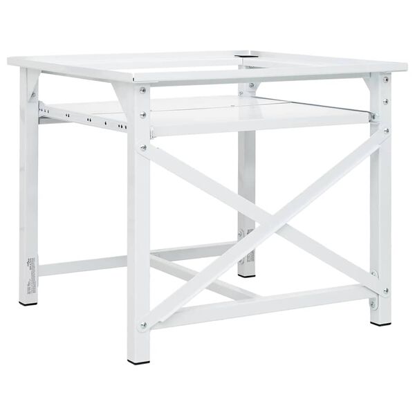 vidaXL قاعدة غسالة مع رف سحب أبيض