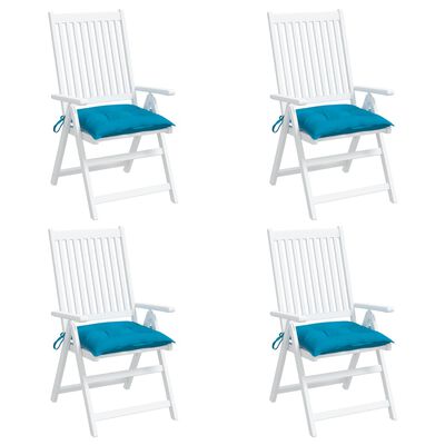 vidaXL وسائد كرسي 4 ق أزرق فاتح 50×50×7 سم قماش