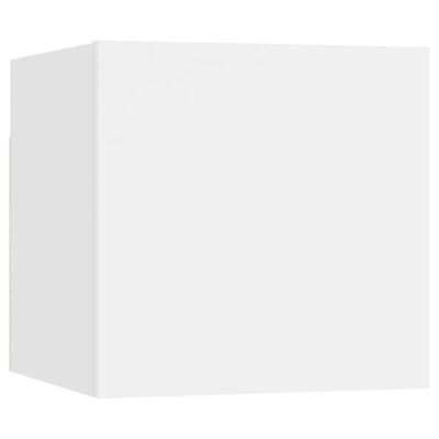 vidaXL خزانة تلفزيون جدارية أبيض 30x30x30.5 سم