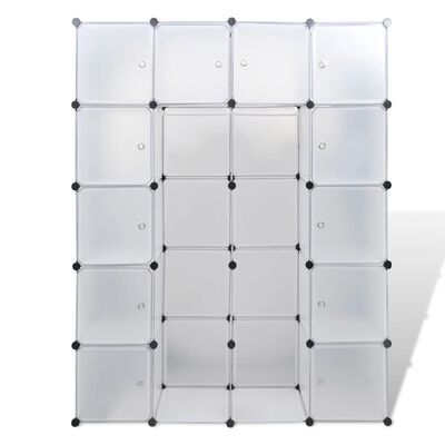 vidaXL خزانة مقسمة إلى 14 قسم 37×146×180.5 سم أبيض