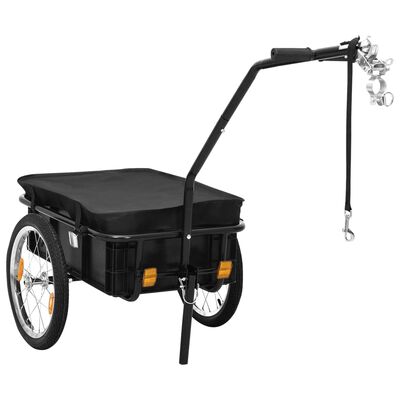 vidaXL عربة دراجة/عربة يد 155×60×83 سم فولاذ أسود