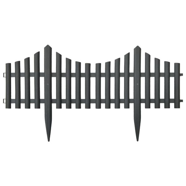 vidaXL حواف عشب 17 ق أنثراسيت 10 م بولي بروبيلين (PP)