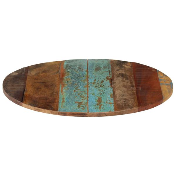 vidaXL سطح طاولة دائري 60 سم 15-16 ملم خشب صلب مستصلح