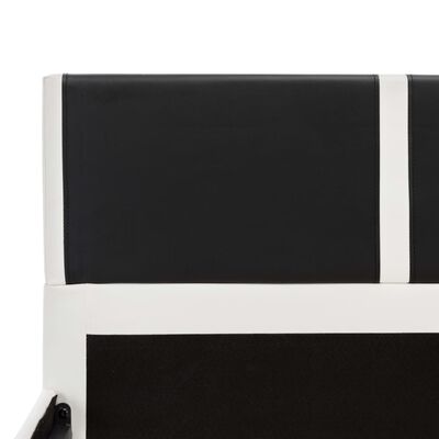 vidaXL إطار سرير جلد صناعي أسود وأبيض 200x90 سم