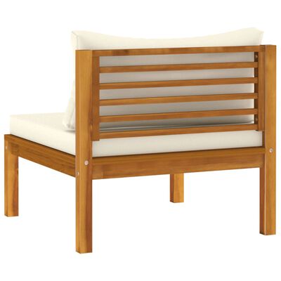 vidaXL 4 Piece Garden Lounge Set with Cream Cushion Solid Acacia Wood