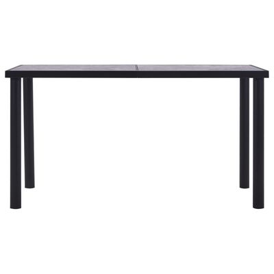 vidaXL طاولة سفرة أسود ورمادي أسمنتي 140×70×75 سم خشب MDF