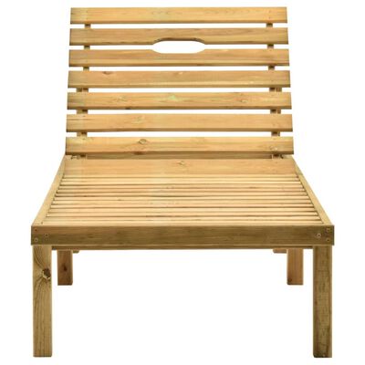 vidaXL كرسي تشمس للحديقة مع طاولة خشب صنوبر مُشرًّب