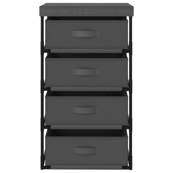 vidaXL رف تخزين مع 4 سلال قماشية بلون رمادي