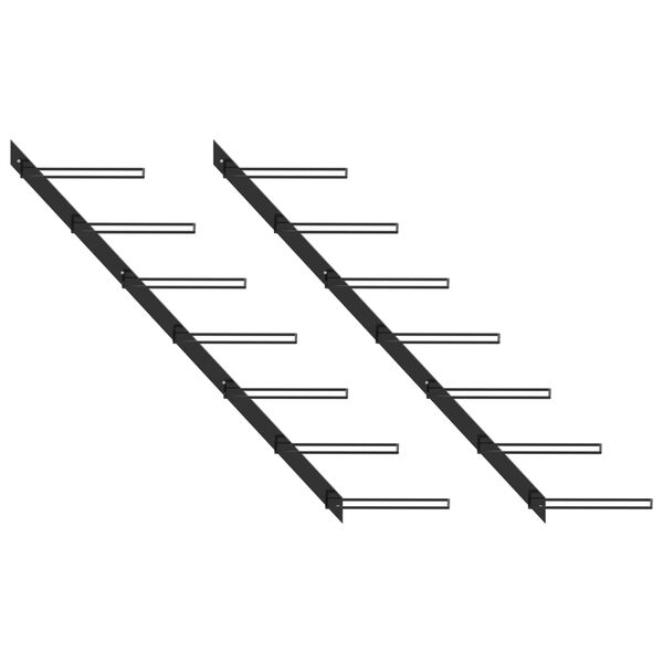 vidaXL حاملات نبيذ مثبتة على الحائط تتسع لـ 14 زجاجة 2 ق معدن أسود