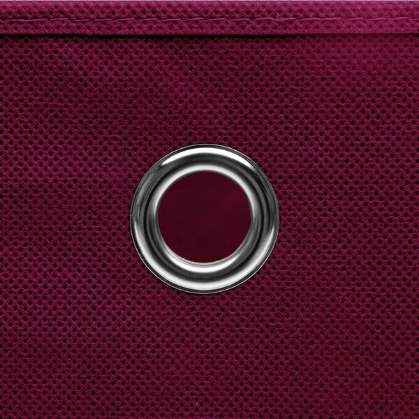 vidaXL صناديق تخزين 10 ق أحمر داكن 32×32×32 سم قماش