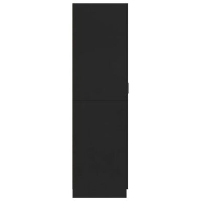 vidaXL خزانة ملابس أسود 80×52×180 سم خشب حبيبي