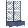 vidaXL وعاء زراعة للحديقة من مع تعريشة باللون الأزرق والرمادي 80x40x121.5 سم PP