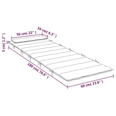 vidaXL وسادة كرسي تشمس لون أخضر 180×60×3 سم قماش أوكسفورد