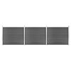 3070460 vidaXL Fence Panel Set WPC 526x146 cm Black (148984+2x148985) - Untranslated