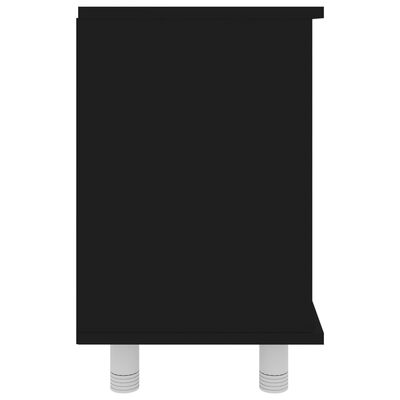 vidaXL خزانة حمام لون أسود 60×32×53.5 سم خشب صناعي