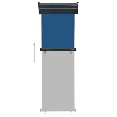 vidaXL مظلة شرفة جانبية 65×250 سم أزرق